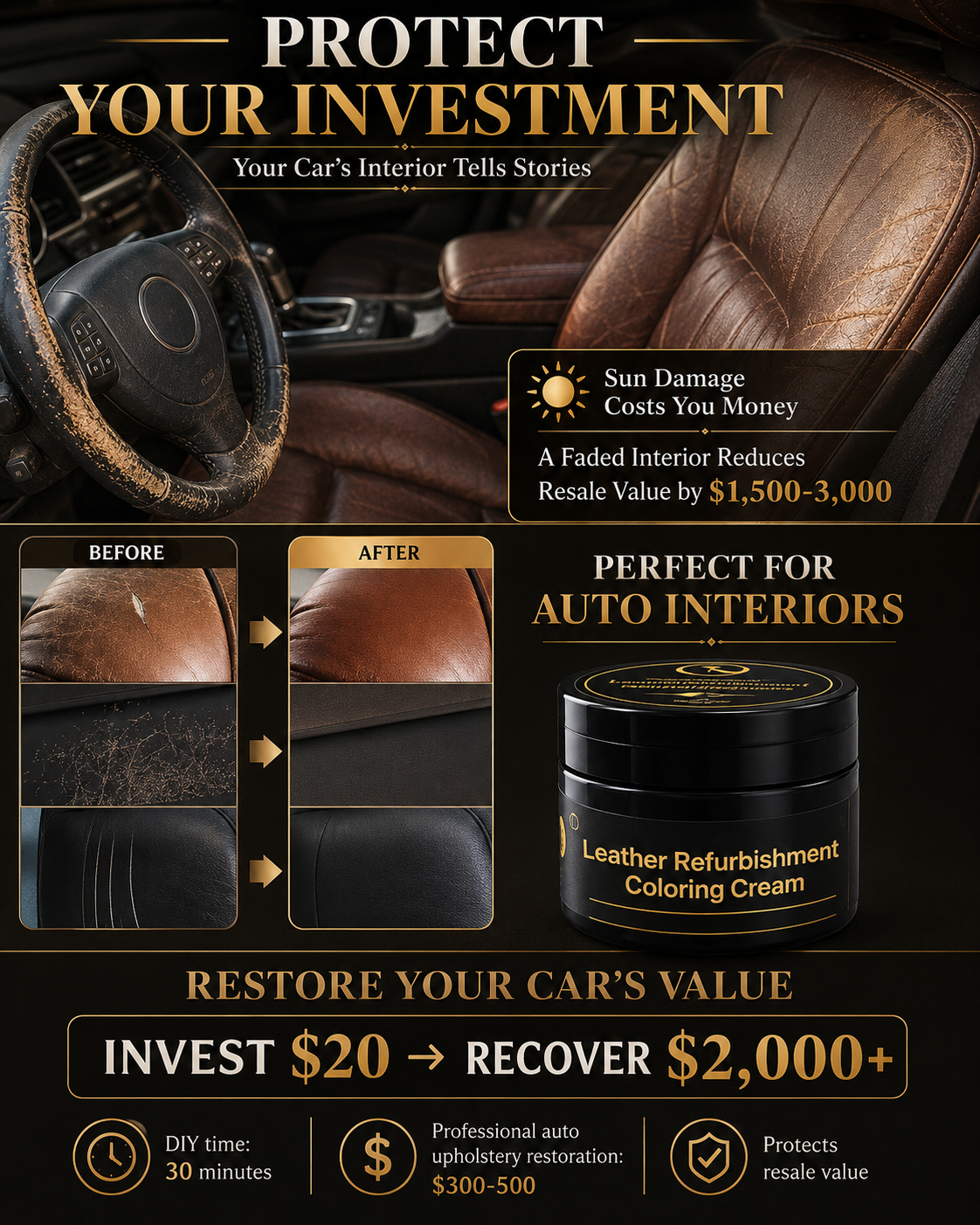 Professional Leather Care, Complete with Color Filling and Repair! 🌟