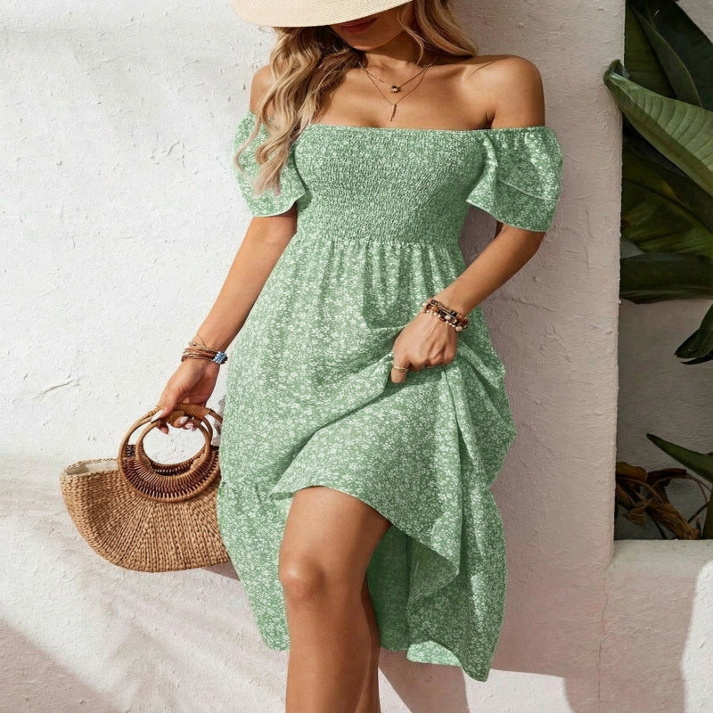 🌈2026 Summer Hot Sale ✨Square Neck Floral Midi Dress – Smocked Bodice, Flowy Tiered Skirt, Romantic 🌸
