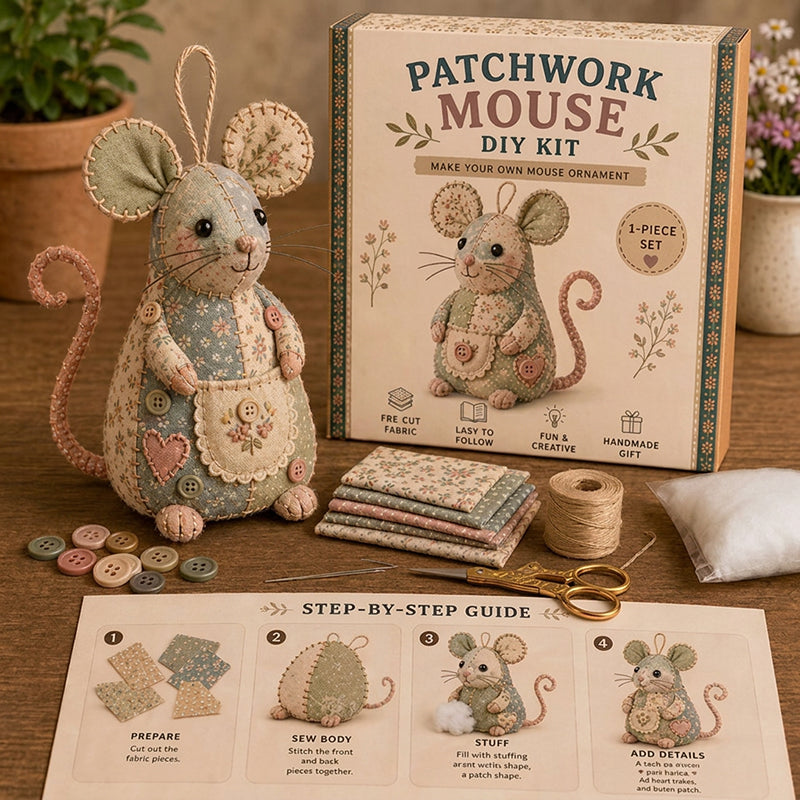 ⏳LIMITED TIME SALE 50% OFF🐭🧵 Patchwork Mouse DIY Kit
