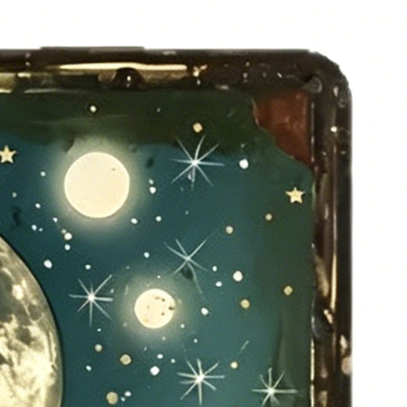 Retro Moon and Dragonfly Wooden Wall Art Decor