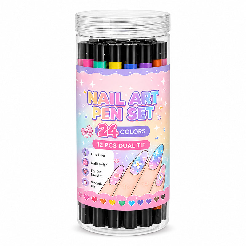 ⏳Limited-time 50% off⏰24 Colors Dual Ended Nail Art Pens Set🪄🎨