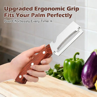 🔥Multi-Functional Wooden Vegetable Peeler with Built In Bottle Opener