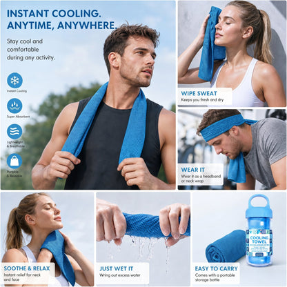 ⏰Last Day Buy 1 Get 1 Free❄💦Cold Sweat Towel You Can Use Anywhere, Anytime! Reusable Soft Absorbent Cooling Portable– UK Ready! 🇬🇧