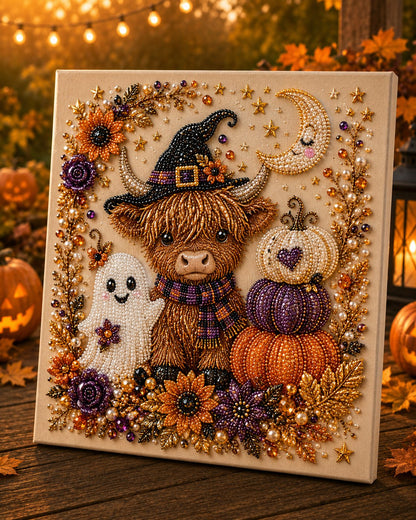 💥 Last Day 50% OFF👻✨🎃 Halloween Pearl Painting Kit – 5D DIY Beaded Art Craft Set with Full Tools ✨ | Spooky Pumpkin, Witch & Black Cat Design 🕯️ | Festive Wall Decor & Unique Gift for Adults & Teens 🎁
