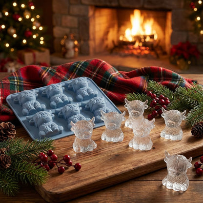 ⏳Last Day Special Price ￡6.99!!🐮 Mini Highland Cow Ice Cube Mold – Cute 3D Ice for Drinks, Parties & Gifts
