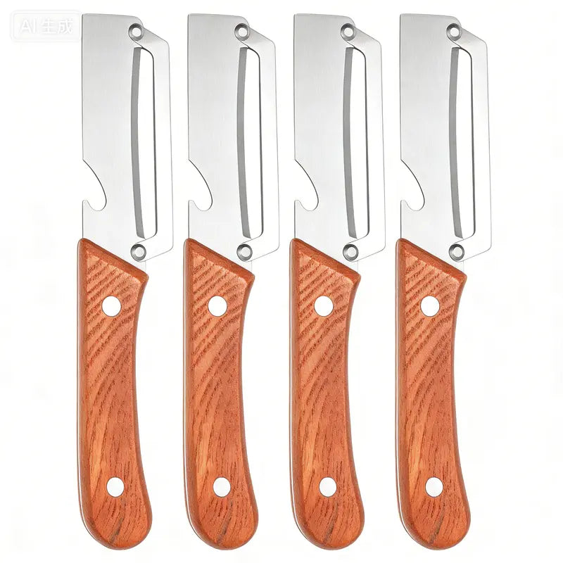 🔥Multi-Functional Wooden Vegetable Peeler with Built In Bottle Opener