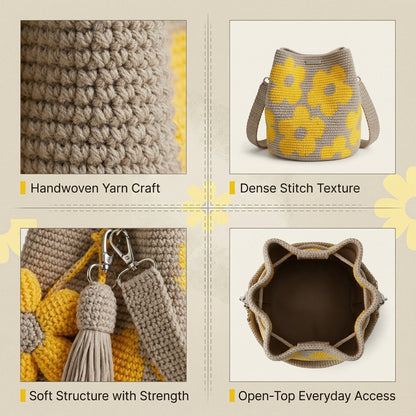 ☀️2026 HOT SALE 49% OFF🧵🌸Handmade Crochet Flower Tote 🌼✨