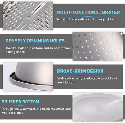 🔥HOT SALE 50% OFF-🌞🍴 3-in-1 Stainless Steel Grater Bowl