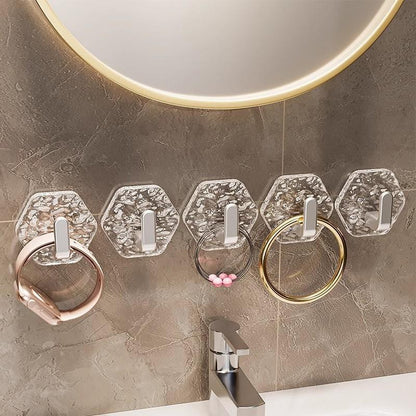 🏆LAST DAY SALE 50% OFF!!🎁🔥Hexagon Ripple Self-Adhesive Hooks – Heavy Duty, Waterproof & Rustproof✨ No Drilling • Strong Hold • Easy Install