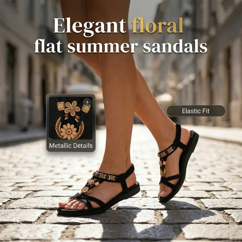 Women's Round-Toe Flat Breathable Sandals – Soft, Cushioned & Perfect for Summer Days & Holidays 🌸✨