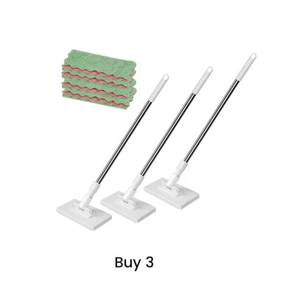🔥Extendable Telescopic Disposable Flat Clip Mop, 360° Swivel Lightweight Floor Mop