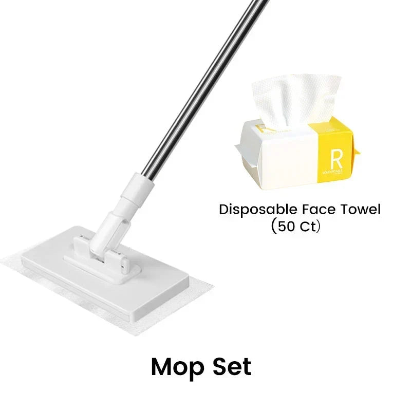 🔥Extendable Telescopic Disposable Flat Clip Mop, 360° Swivel Lightweight Floor Mop