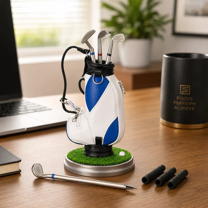 ⛳Golf Pen Holder + 3-Pen Set🏌️‍♂️Elevate Your Office Desk – A Hole-in-One for Style & Function