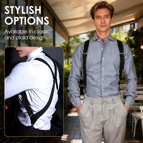 ⏳LAST DAY SALE 60% OFF !!📢Men's X-Back Suspenders with Hook Clips