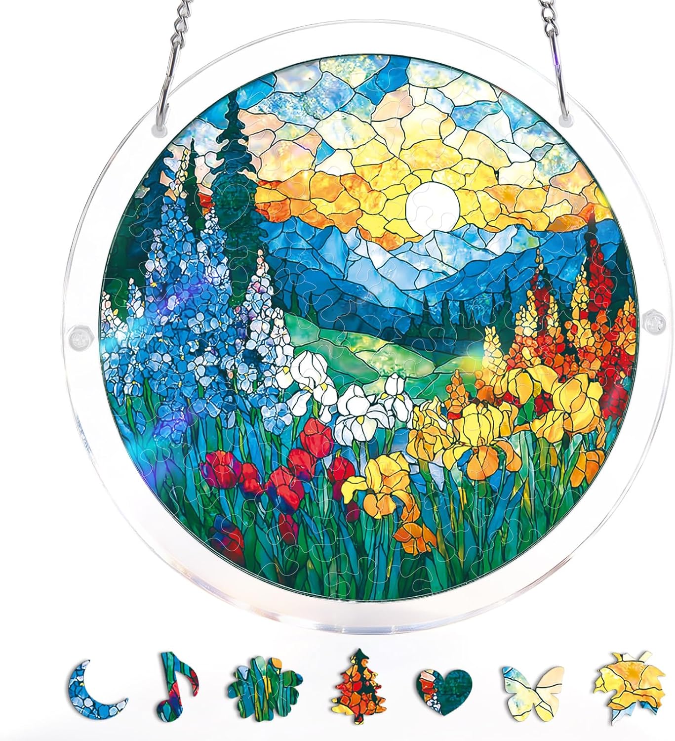 Acrylic Jigsaw Puzzle Suncatcher - Glowing Feather Haven