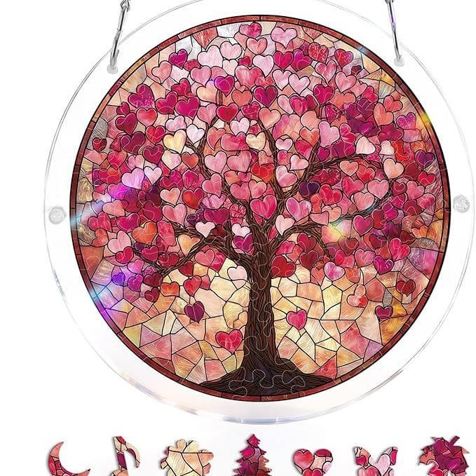 🔥LAST DAY 49% OFF ☀️🛍️Acrylic Jigsaw Puzzle Suncatcher 80 Pieces
