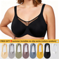 ⏳Último día Precio especial £8.88💐Sujetador elegante de talla grande con cobertura total de encaje transparente para mujer