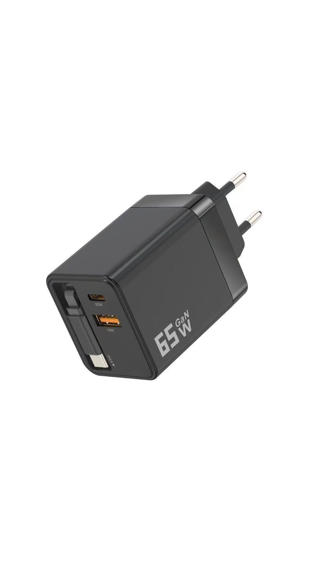 ⌛Only 1 Day Left Of This Offer⏳65W Fast Charging Phone Charger Block with Retractable 80cm Type-C Cable