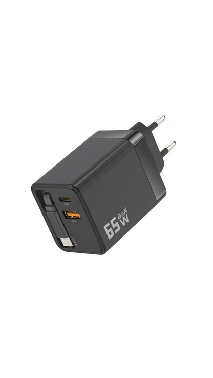 ⌛Only 1 Day Left Of This Offer⏳65W Fast Charging Phone Charger Block with Retractable 80cm Type-C Cable