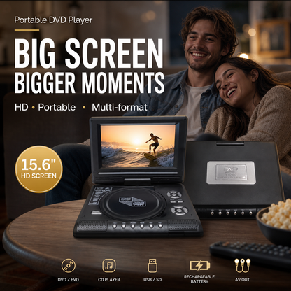 🎁Best Gift for Your Family: 50% OFF!🎉—📺 7.8" HD Portable DVD/EVD Player – Large Screen, Rechargeable & Compatible with DVD/CD/USB/SD