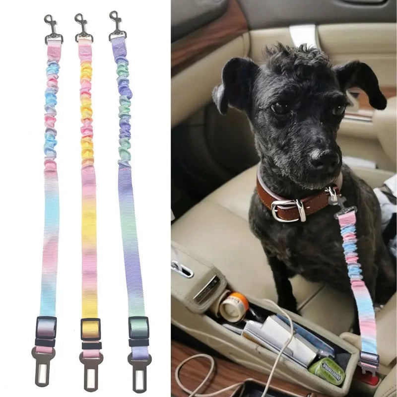 🐱🐶 2-Pack Pet Seatbelts – Car Headrest Restraint, Adjustable Safety Leads