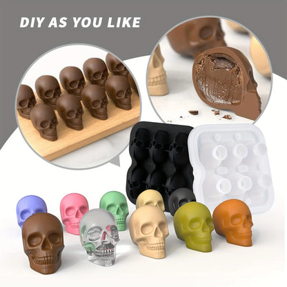 3D Skull Silicone Ice Cube Mold (6-Cavity/BPA-Free)
