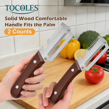 🔥Multi-Functional Wooden Vegetable Peeler with Built In Bottle Opener
