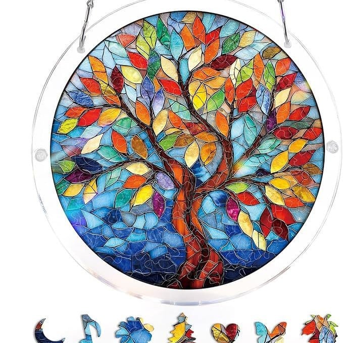 🔥LAST DAY 49% OFF ☀️🛍️Acrylic Jigsaw Puzzle Suncatcher 80 Pieces