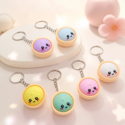 🔥 LAST DAY 49% OFF🔥  Cute Dumpling Pressable Fidget Keychain - touch sensing light