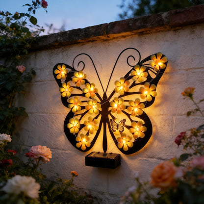 🦋 Solar Metal Butterfly Wall Light