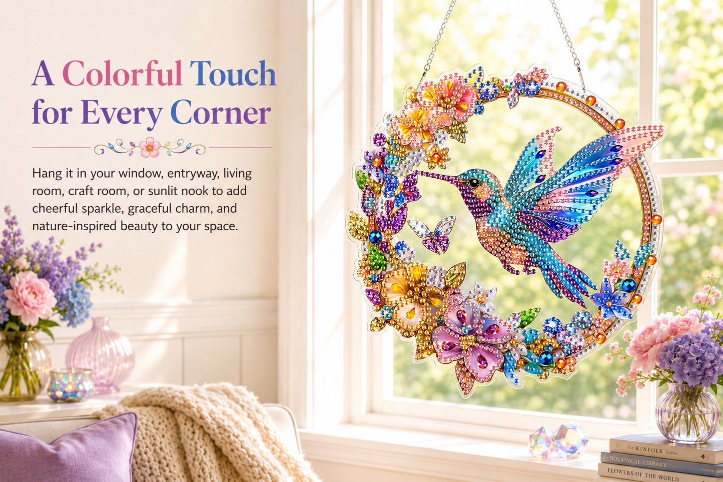 Hummingbird Diamond Art Hanging Ornament Kit – Sparkling DIY Window Ornament 🐦✨
