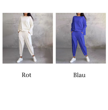 Fashion, Casual ✨Long sleeve round neck and pants 2-piece set