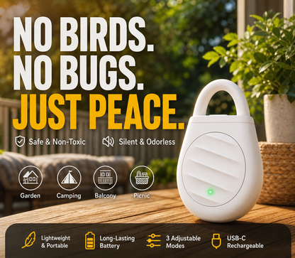 🔥Limited time offer Buy 3 get 2 free！🐦No more trouble from birds, beasts and locusts！Portable Ultrasonic Bird Repellent Keychain