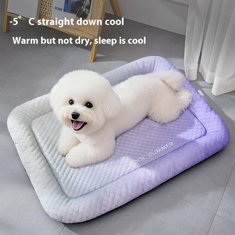 💖LAST DAY SALE ONLY￡7.99!!❄Pawchill™🇬🇧Pet Cooling Mat for Dogs & Cats 🐾 Naturally Cool Ice-Silk Pad • Breathable, Washable & Soft 🌿  For Floors, Sofas & Car Travel • Multiple Sizes • Gradient Colours ☀️🐶🐱