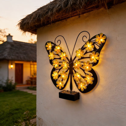 🦋 Solar Metal Butterfly Wall Light