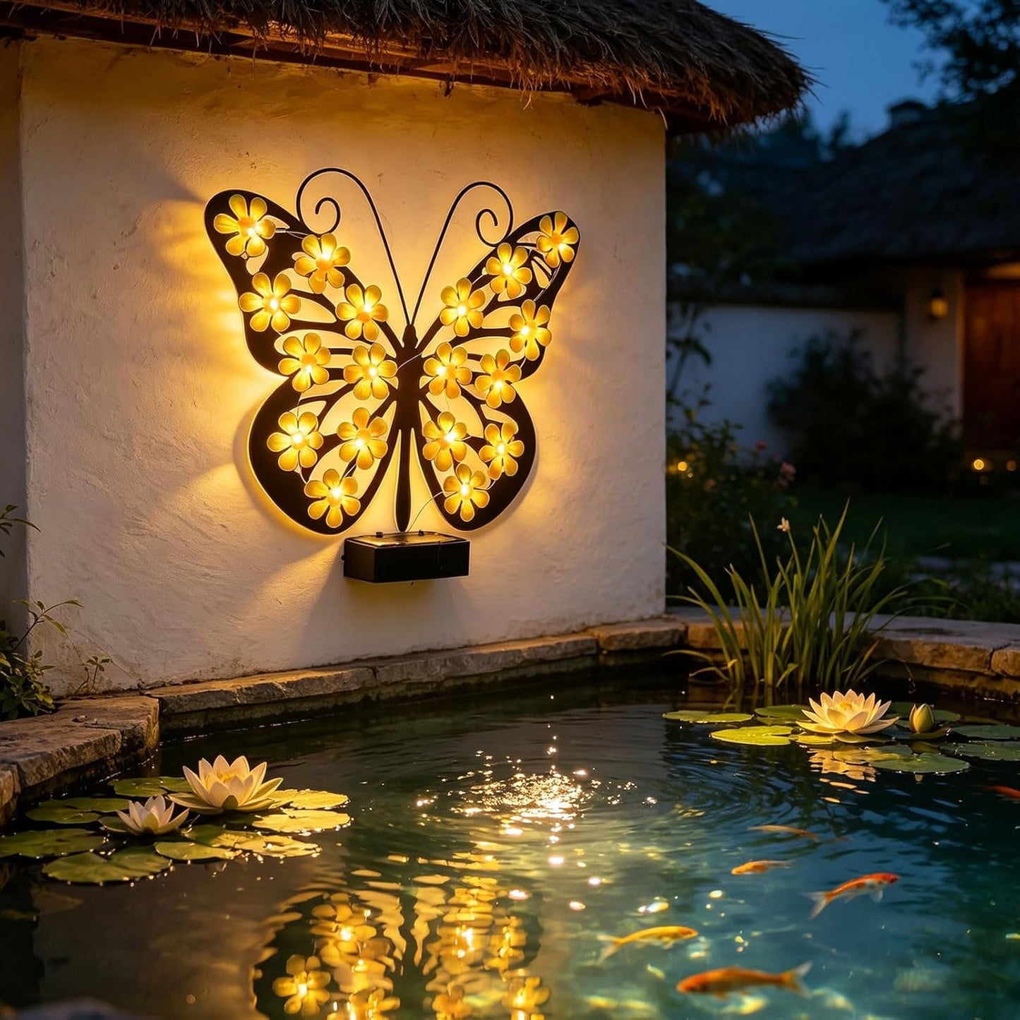 🦋 Solar Metal Butterfly Wall Light