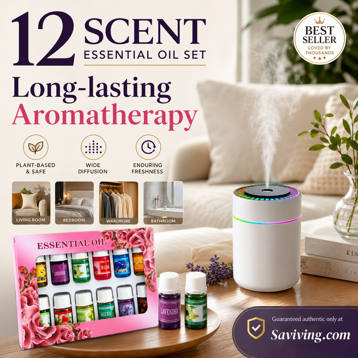 🔥Limited Time 50% Off！🌷12-Pack Water Soluble Essential Oils Set🎁🌺The fresh scent lifts your mood！