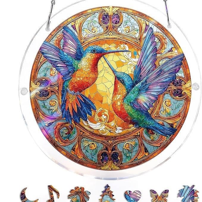 🔥LAST DAY 49% OFF ☀️🛍️Acrylic Jigsaw Puzzle Suncatcher 80 Pieces