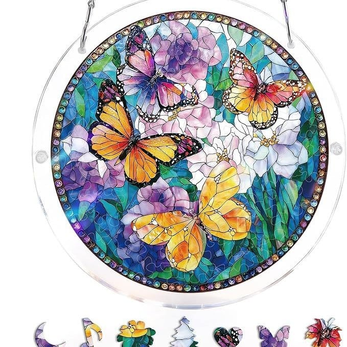 🔥LAST DAY 49% OFF ☀️🛍️Acrylic Jigsaw Puzzle Suncatcher 80 Pieces