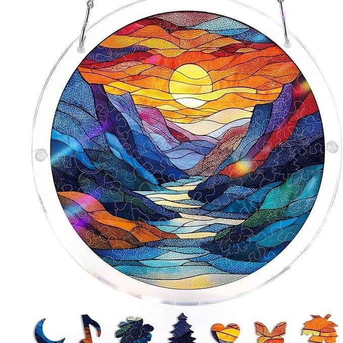 🔥LAST DAY 49% OFF ☀️🛍️Acrylic Jigsaw Puzzle Suncatcher 80 Pieces