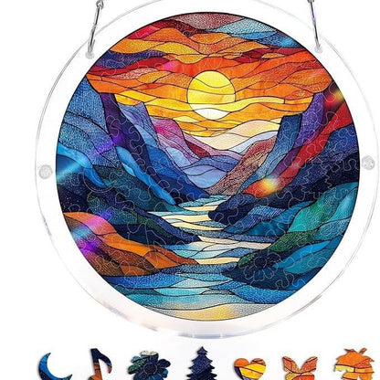🔥LAST DAY 49% OFF ☀️🛍️Acrylic Jigsaw Puzzle Suncatcher 80 Pieces