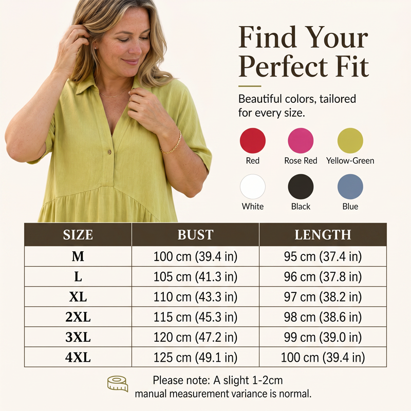💝Solid Color Comfort Lapel Button Dress