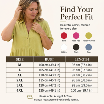 💝Solid Color Comfort Lapel Button Dress