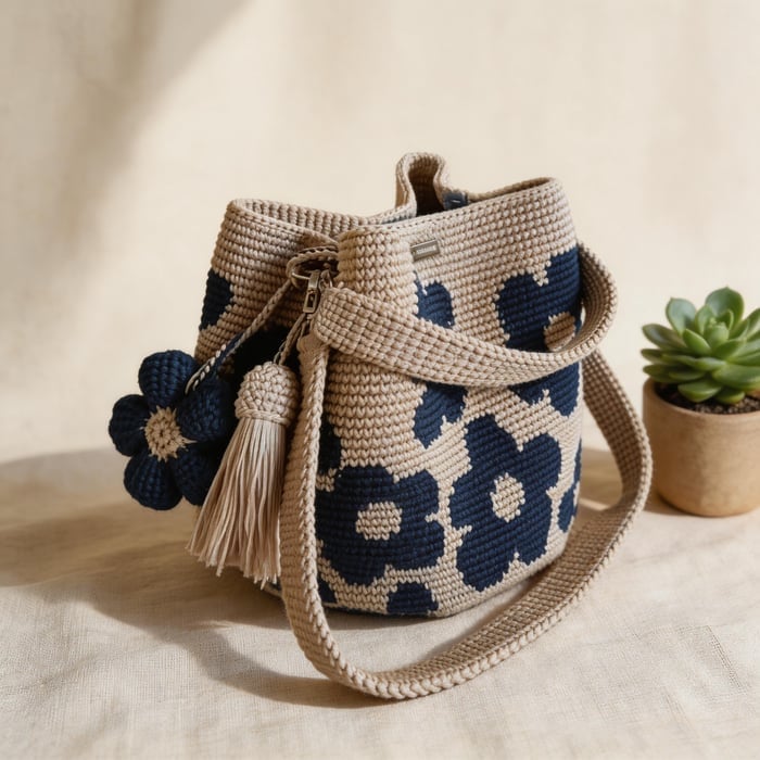 ☀️2026 HOT SALE 49% OFF🧵🌸Handmade Crochet Flower Tote 🌼✨