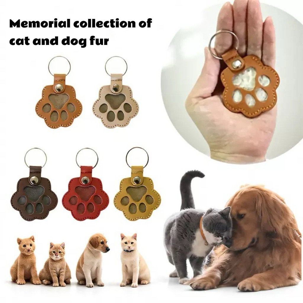 (10pcs)BUY 5 GET 5 FREE💖Leather Pet Memorial Keychain  🐾 Keep Their Memory Close, Always