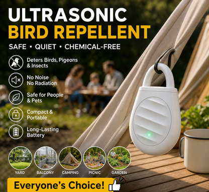 🔥Limited time offer Buy 3 get 2 free！🐦No more trouble from birds, beasts and locusts！Portable Ultrasonic Bird Repellent Keychain
