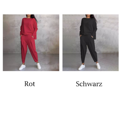 Fashion, Casual ✨Long sleeve round neck and pants 2-piece set