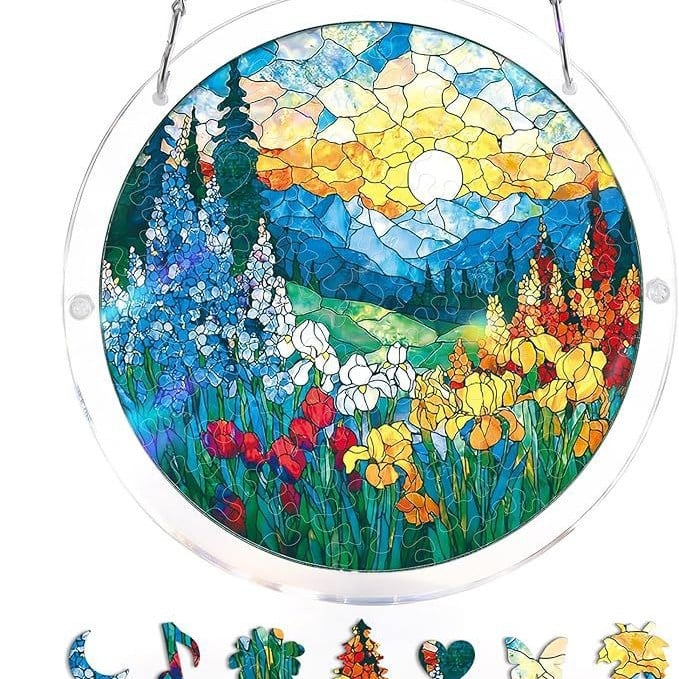 🔥LAST DAY 49% OFF ☀️🛍️Acrylic Jigsaw Puzzle Suncatcher 80 Pieces