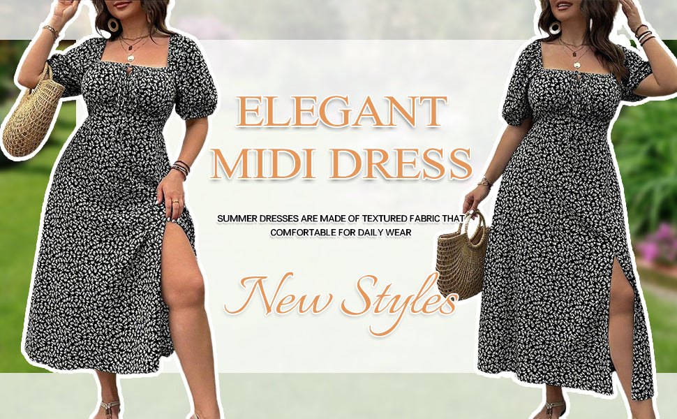 💗Summer Specials-60% OFF💗Plus-size Short Sleeve Split Floral Print Dress