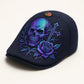 🔥💀Handcrafted Skull & Thorn Flat Cap🎁